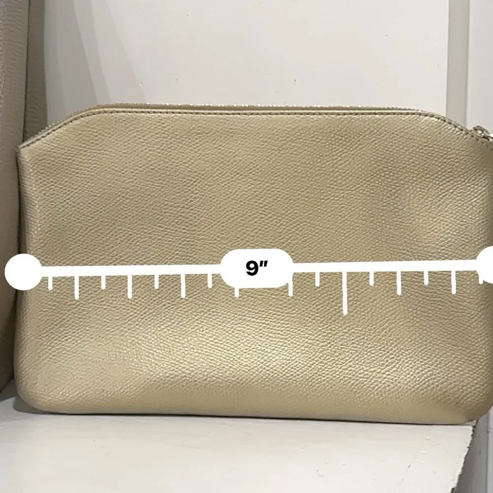 Furla Gold Cosmetic Bag Elegant Design